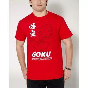 Dragon Ball Z Men's T-Shirt Anime Red Goku Sz Sm Graphic